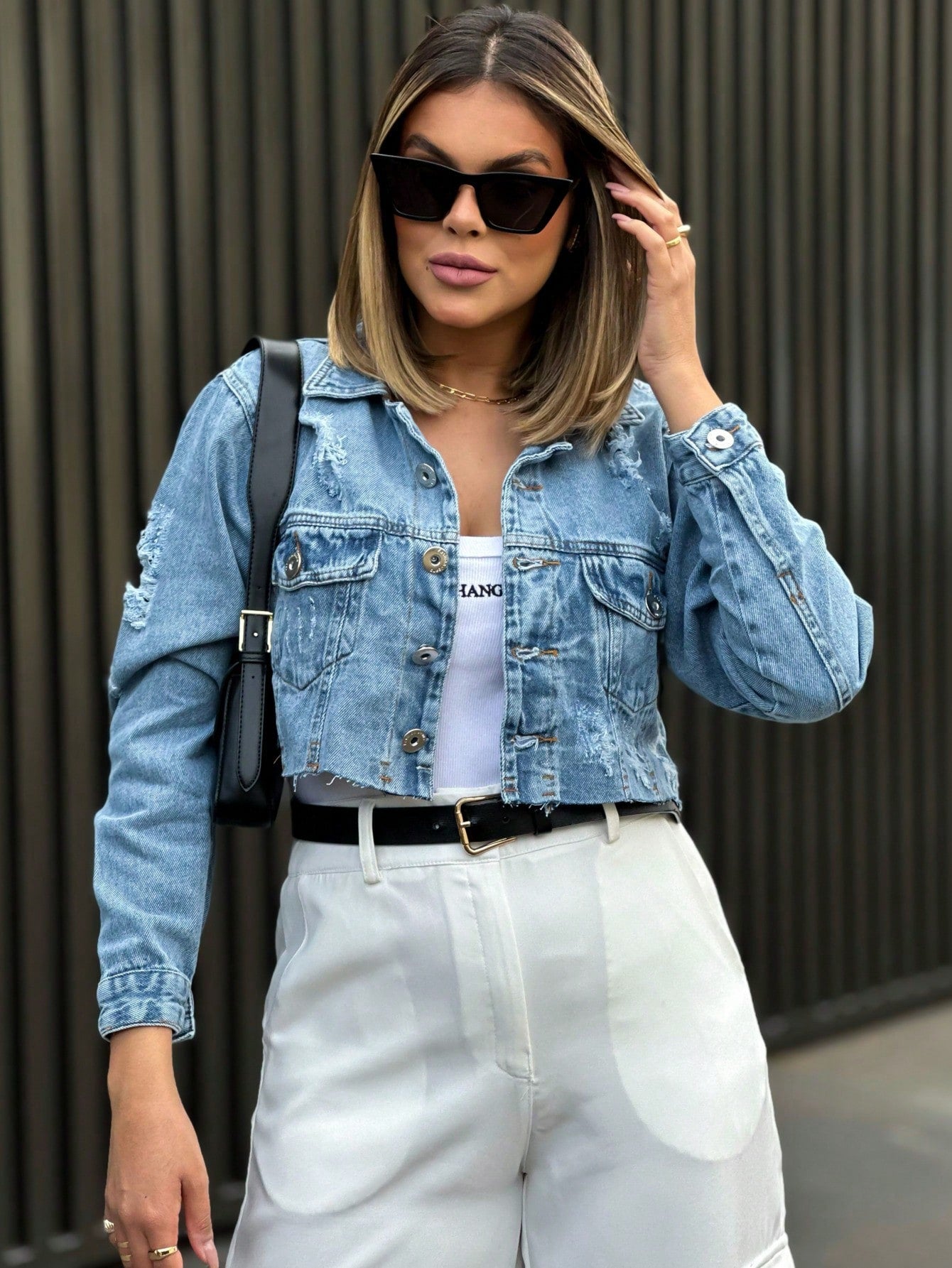 Jaqueta Cropped Jeans