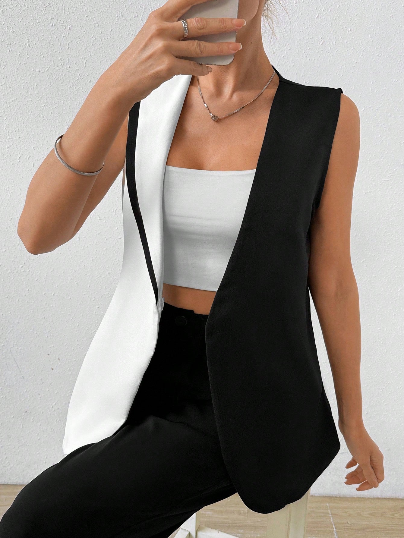 Blazer Sem Manga P&B Alfaiataria