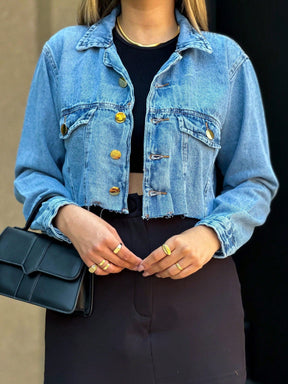 Jaqueta Jeans Desfiada