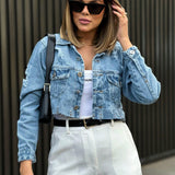 Jaqueta Cropped Jeans