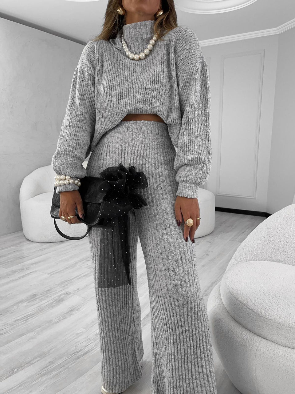 Conjunto Tricô Mousse